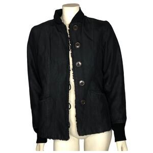 American Vintage 90's black coat with faux fur lining size medium